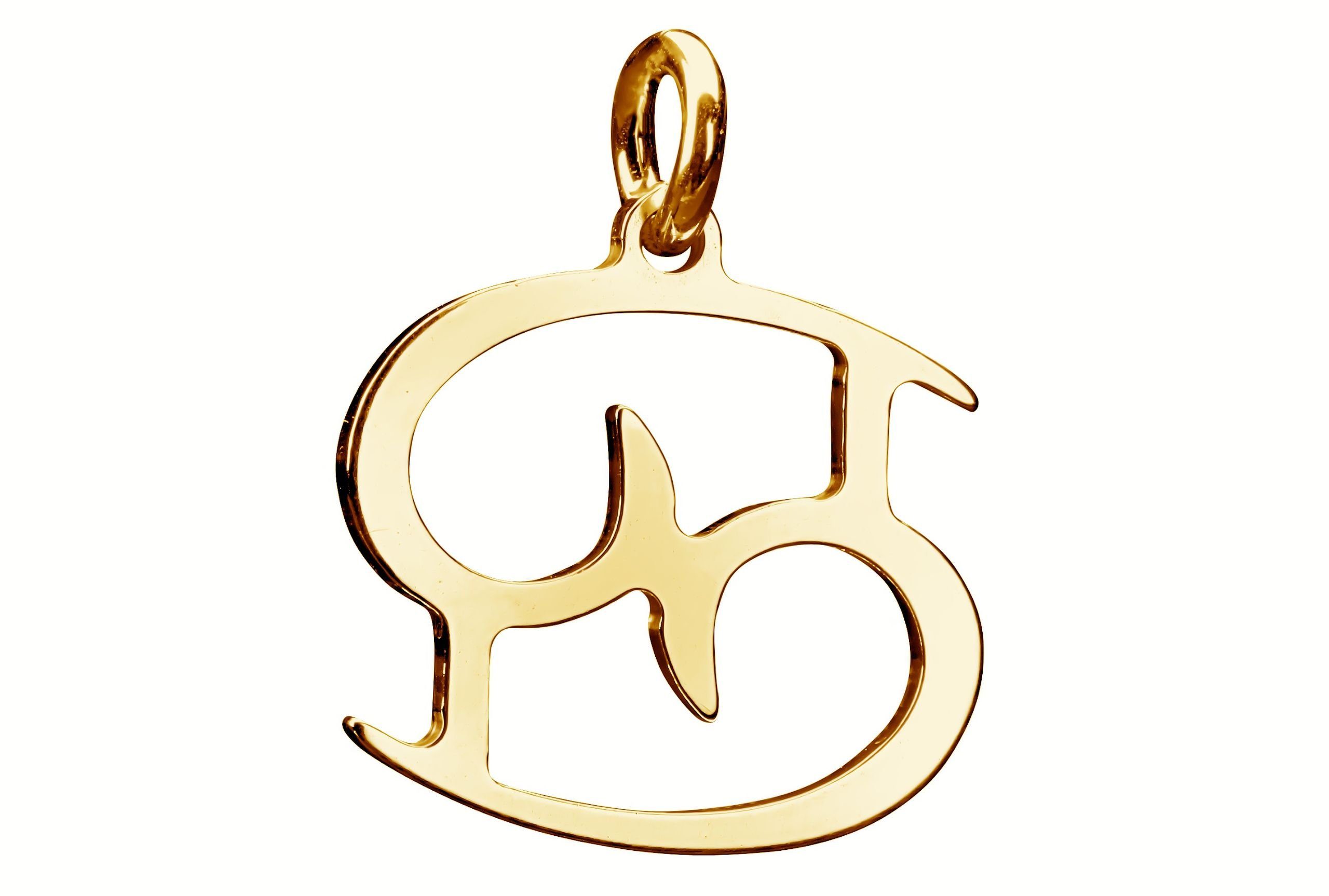 SILBERMOOS Sternzeichenanhänger Vergoldete Sternzeichen Sterling Krebs, Silber 925 Kette