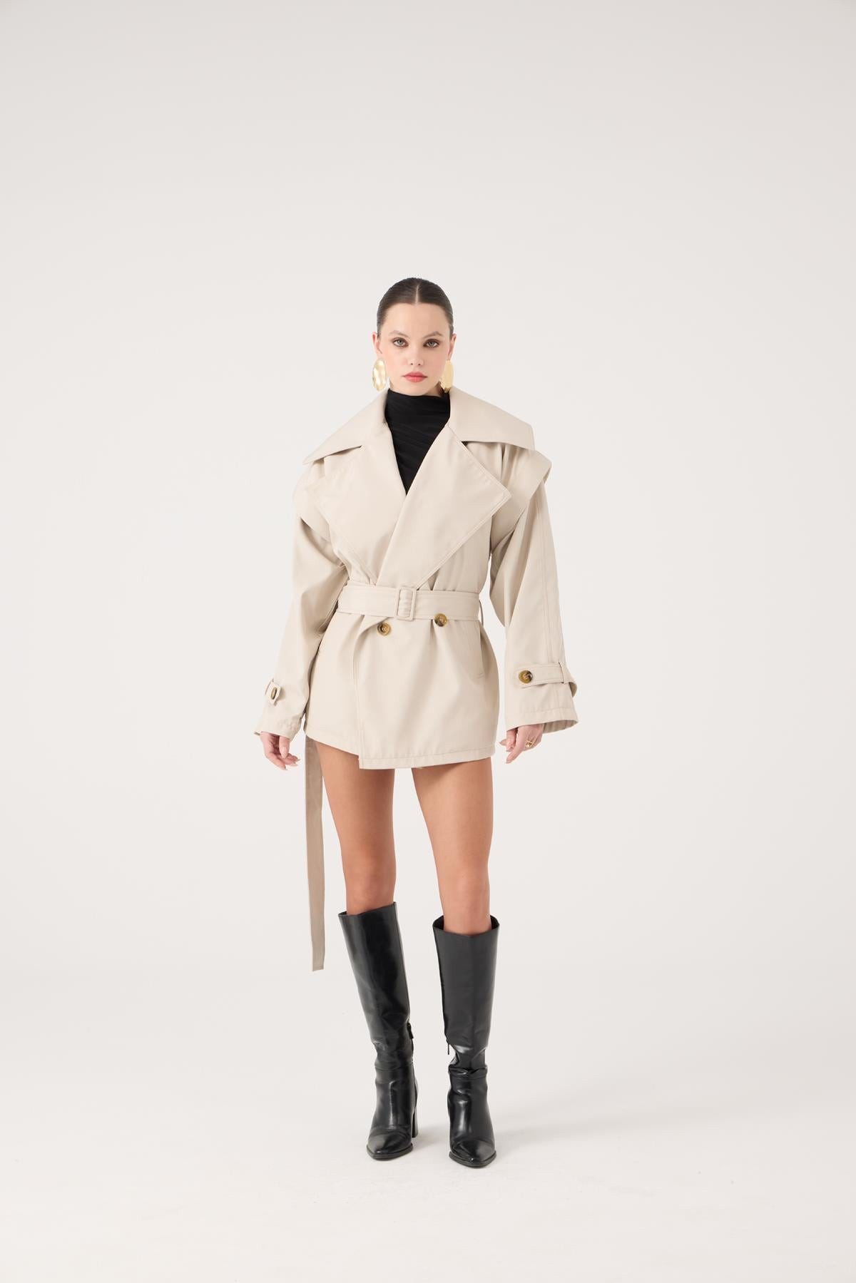 HOLLY LOLLY Trenchcoat Gürtel Oversized Sara Trenchcoat