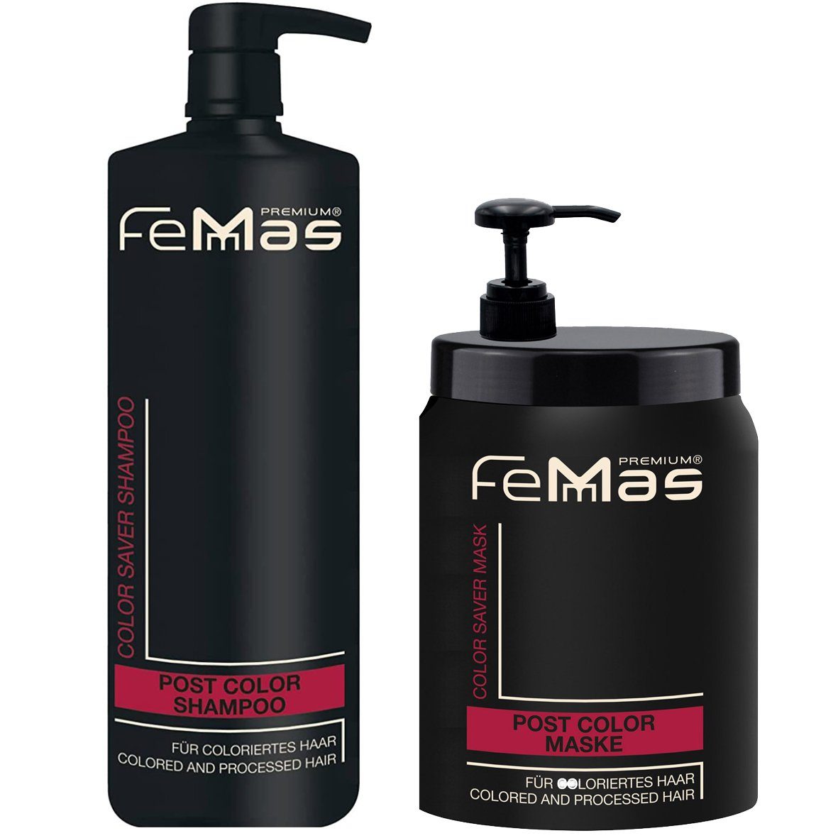 Femmas Premium Saver Shampoo Post 1000ml FemMas Maske Color 1000ml, + Color Haarpflege-Set