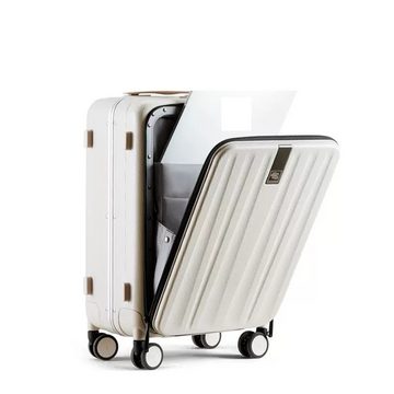 Hanke Hartschalen-Trolley Handgepäckkoffer mit Laptopfach, TSA Premium Polycarbonat, weiss