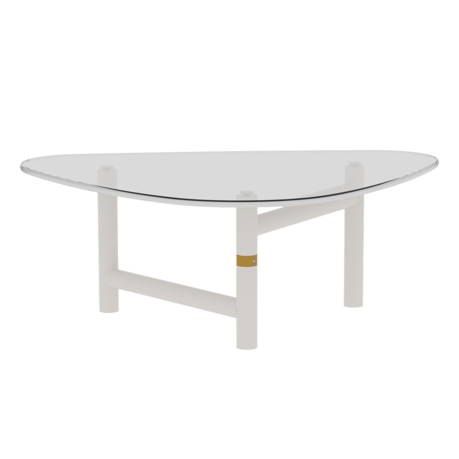 TWSOUL Couchtisch Moderner Dreieck-Couchtisch aus gehärtetem Glas, 91 × 74 cm, stabiles Metallgestell, ideal für Wohnzimmer