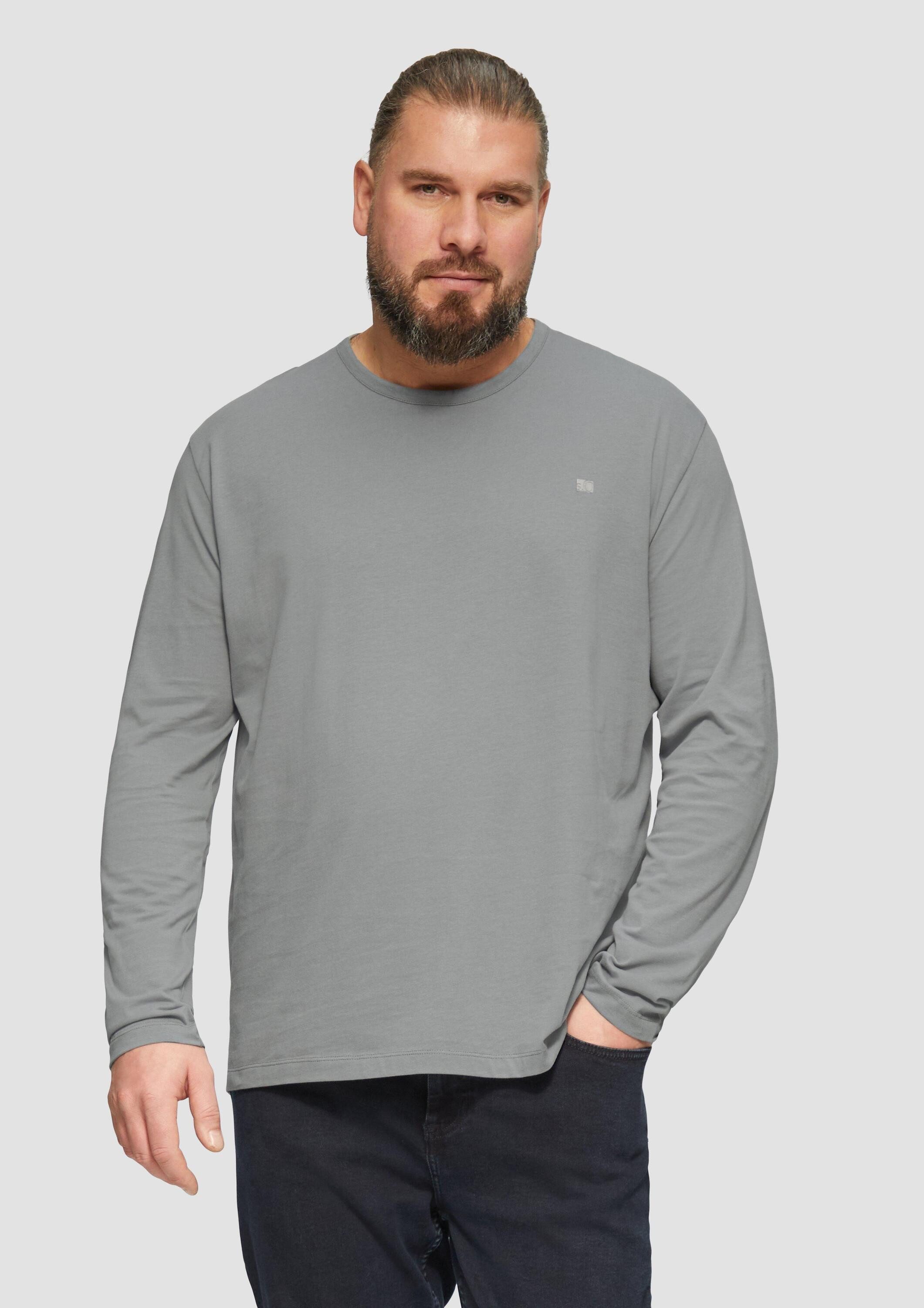 s.Oliver Langarmshirt T-Shirt Softes Longsleeve aus Jersey mit Logo-Detail