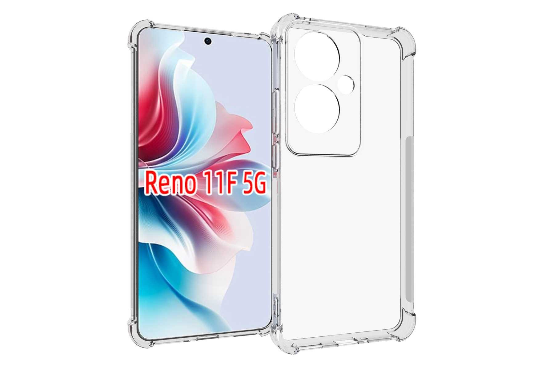 mtb more energy Smartphone-Hülle Clear Armor Case für Oppo Reno11 F 5G, Transparente TPU Schutzhülle Case Backcover mit Anti-Shock Verstärkung