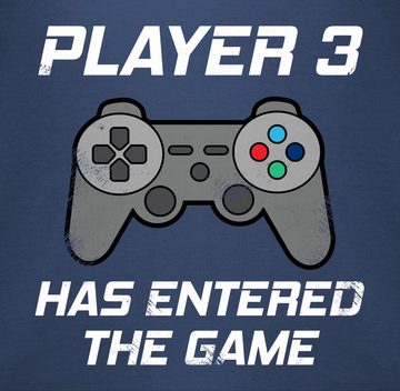 Shirtracer Shirtbody Player 3 has entered the game Controller grau Zur Geburt