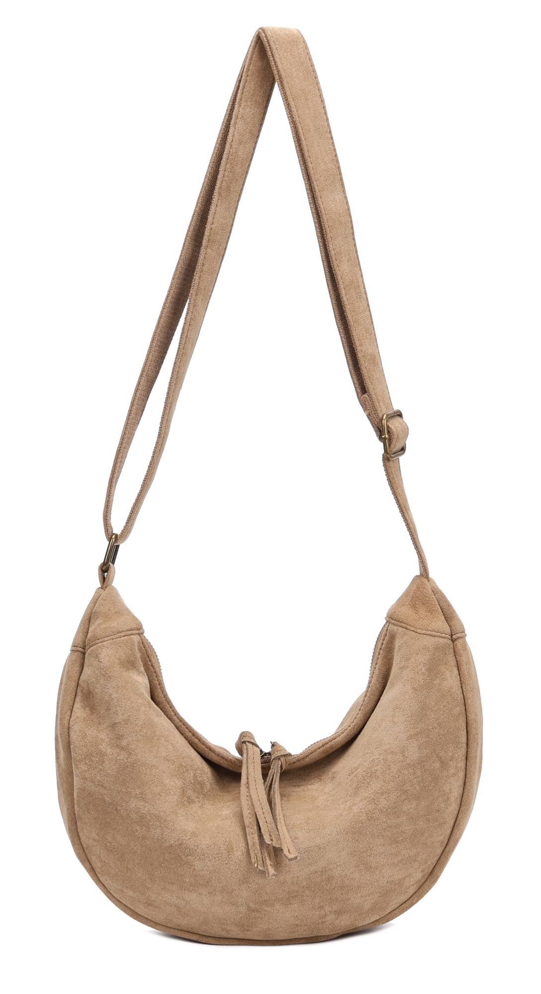 ITALYSHOP24 Schultertasche Damen Tasche MOON Halbmond Cross Over Body Bag U günstig online kaufen