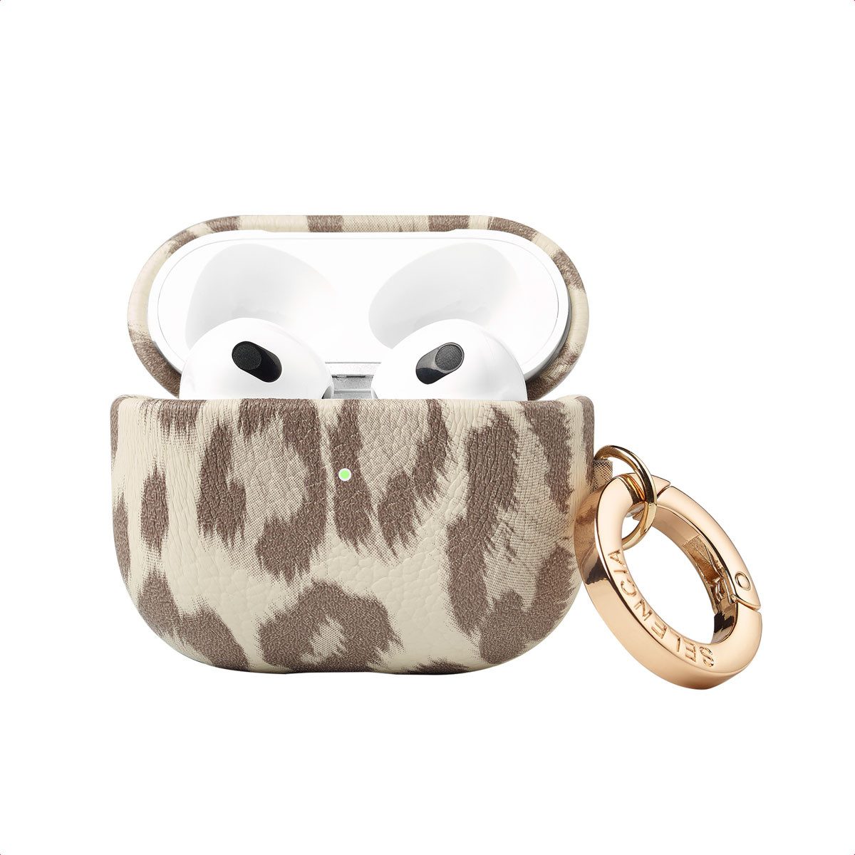 Selencia Kopfhörer-Schutzhülle Selencia Sabi Hülle Panthermuster Apple Airpods 3 - Soft Ivory
