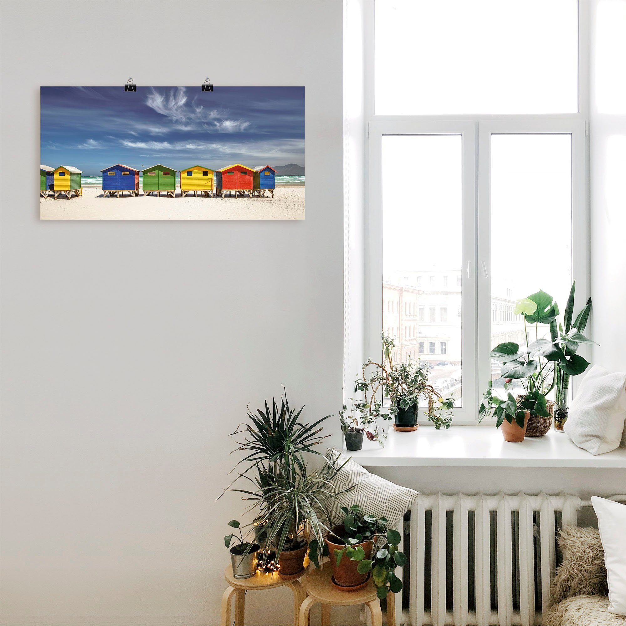 Artland Wandbild Bunte Strandhäuser bei Kapstadt, günstig online kaufen