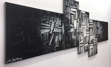 WandbilderXXL XXL-Wandbild Light Cubes 210 x 80 cm, Abstraktes Gemälde, handgemaltes Unikat