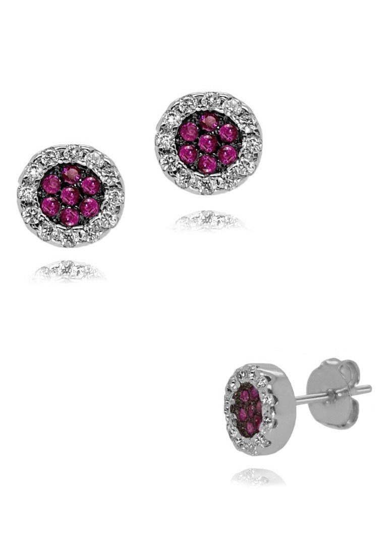 Firetti Paar Ohrstecker Schmuck Geschenk Silber 925 Ohrschmuck Glitzer, Made in Germany - mit Zirkonia (synth)