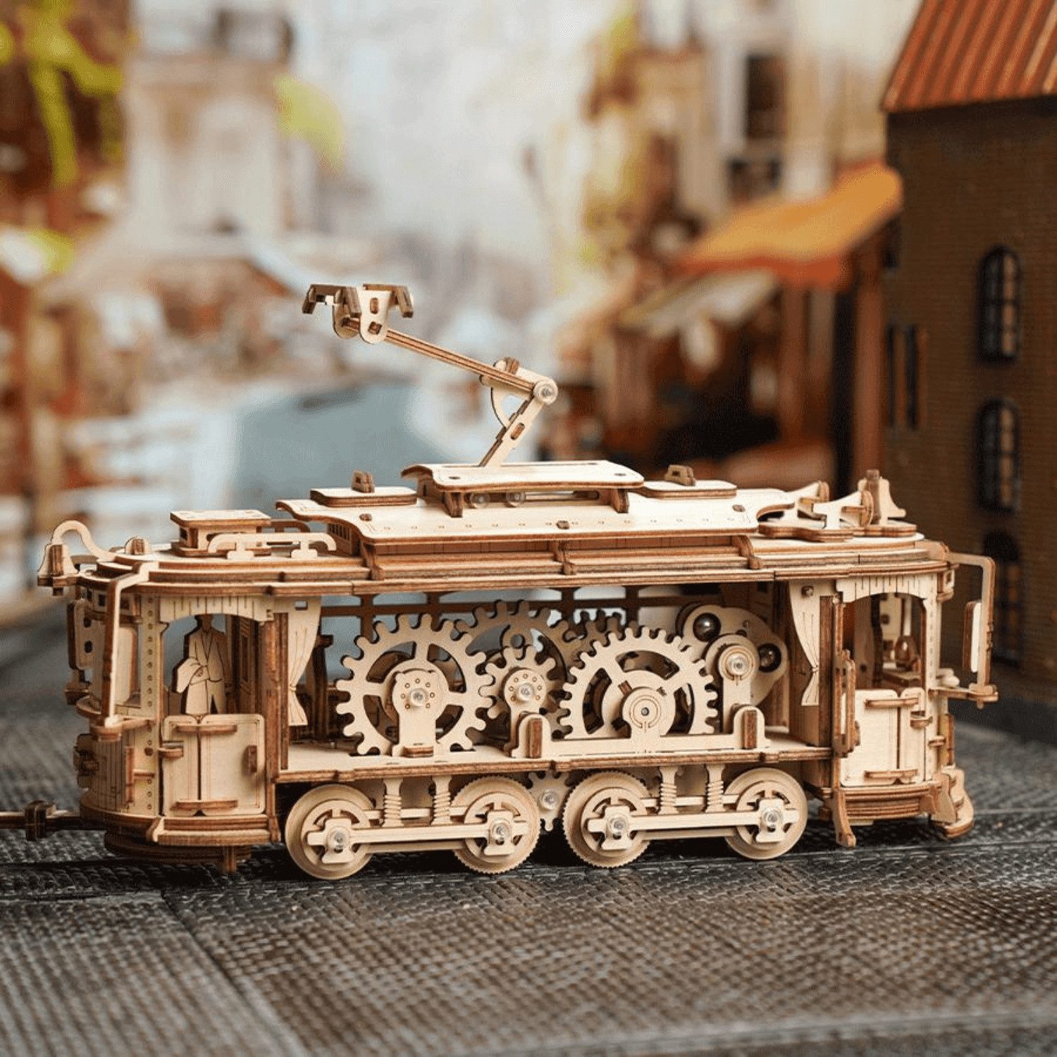 Robotime Modellbausatz Robotime Classic City Tramcar ? Mechanisches Holzpuz günstig online kaufen
