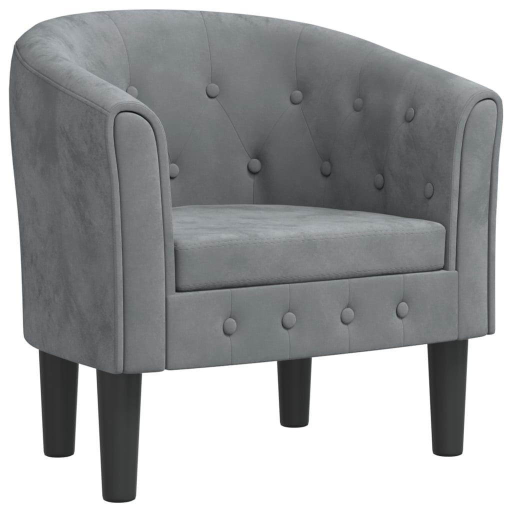 vidaXL Sessel Clubsessel Dunkelgrau Samt (1-St) günstig online kaufen