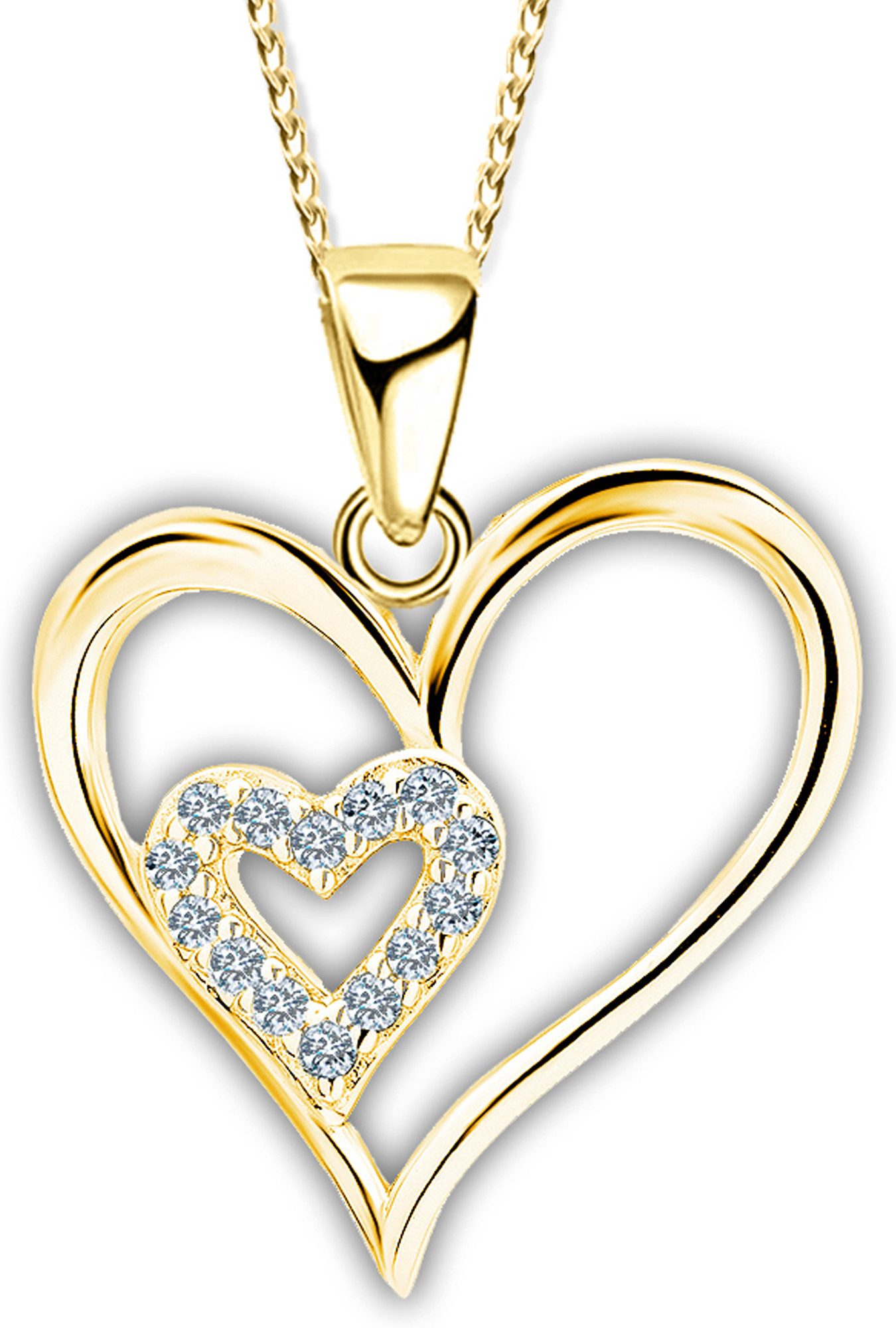 Limana Kette mit Anhänger 925 Sterling Silber Herzkette Liebe Gold Rosegold günstig online kaufen