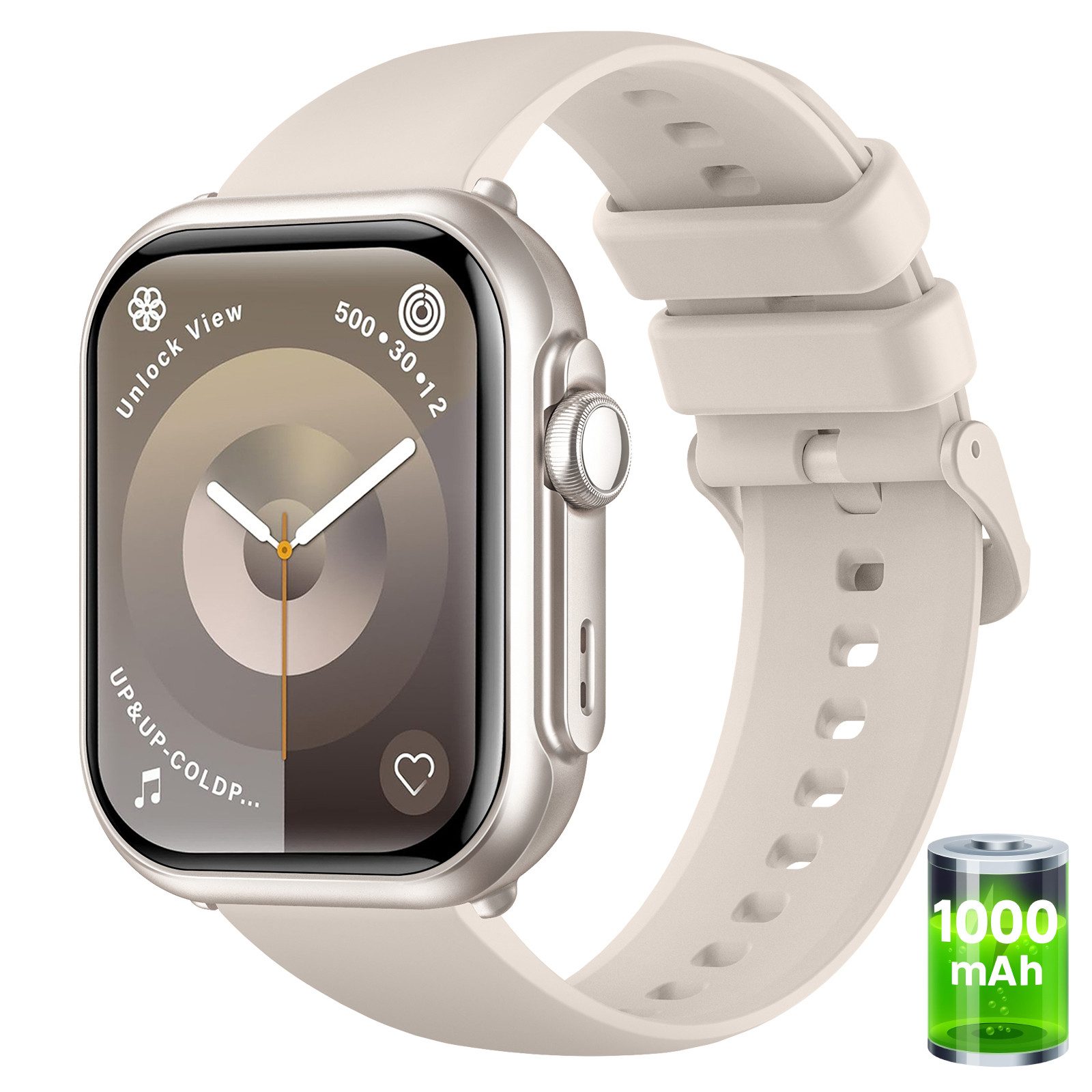 2025 1000mAh Akku Smartwatch Herren Damen 1.83 " AMOLED Display Smartwatch