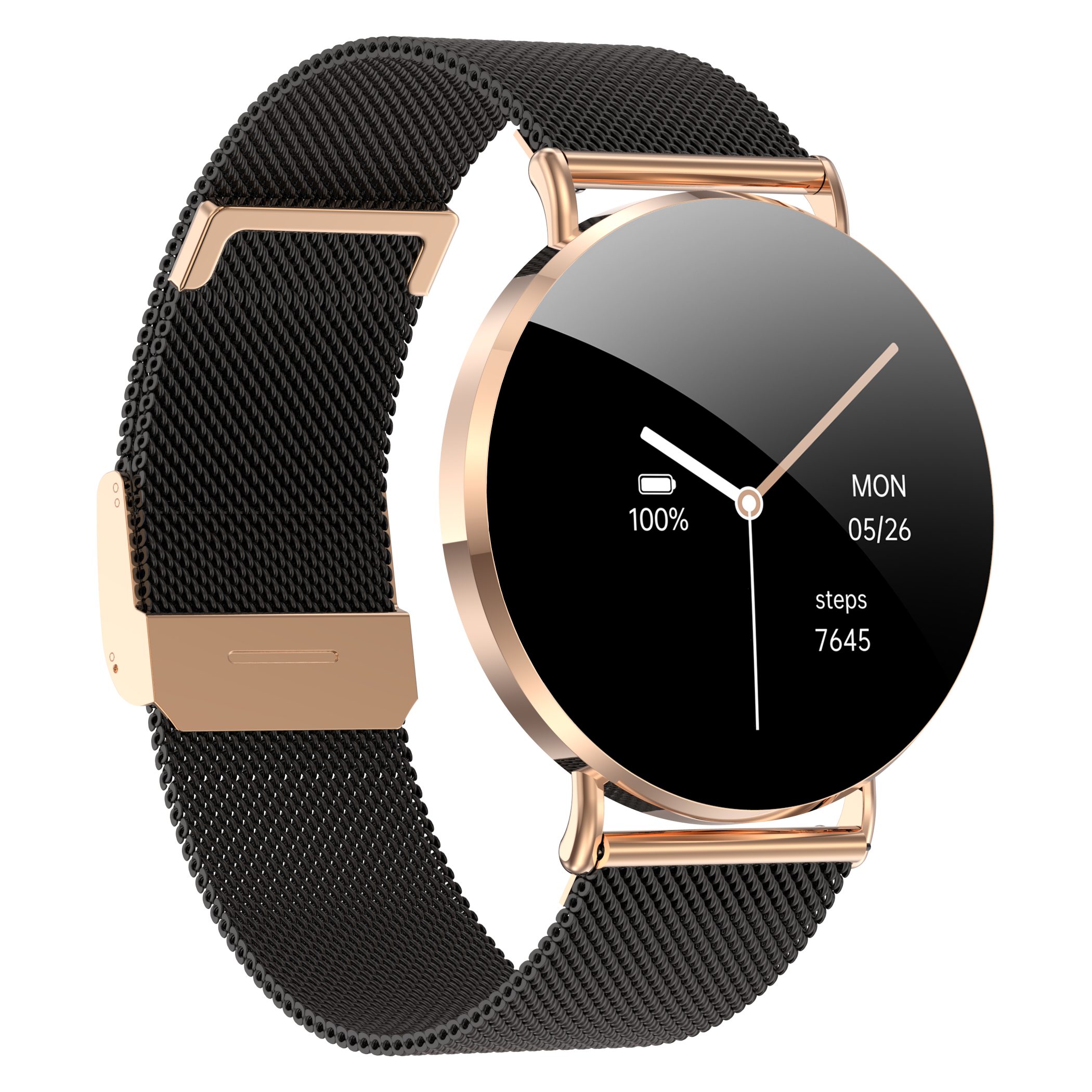 Levowatch EVE Damen Smartwatch, 7mm dünn, Sprachassistent, AMOLED Always-On Smartwatch (4 cm/1,3 Zoll, Android und iOS) Fitness Tracker Uhr, 3 Armbänder, Periodenzyklus, wasserdicht, 7mm Metallgehäuse, 4-teilig, Telefon Funktion, 41mm Damengröße, Anrufe, Schrittzähler, Puls, Blutdruck, Stress-, Schlafüberwachung