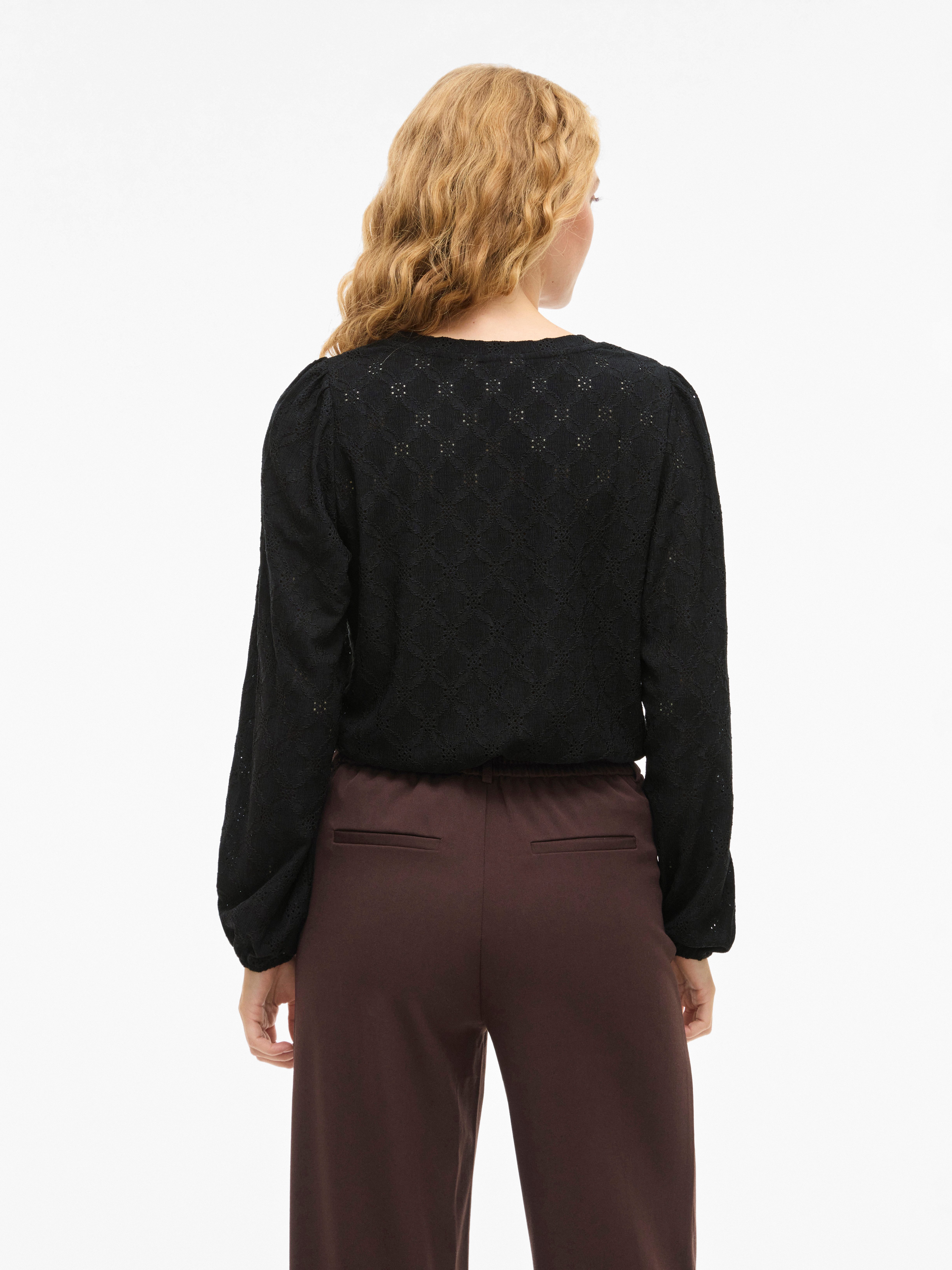 Vila Langarmshirt VIASTA O-NECK L/S TOP - NOOS