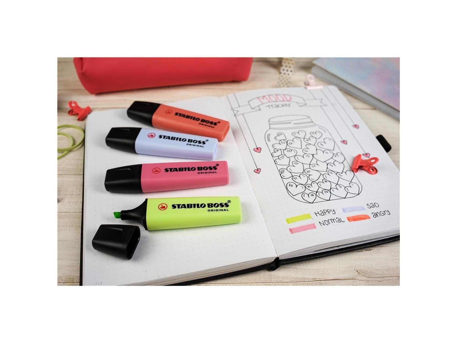 STABILO Marker STABILO BOSS Textmarker - 2+5 mm - pastell - 8er Set