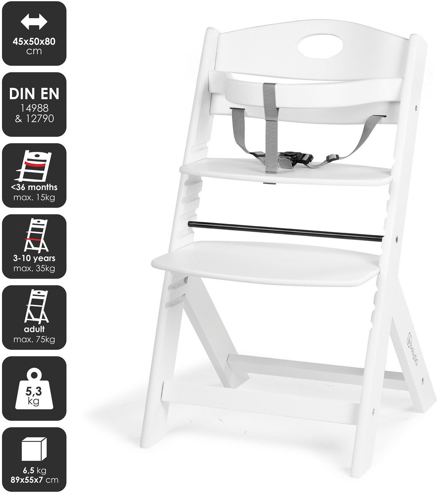 BabyGo Hochstuhl Family, white