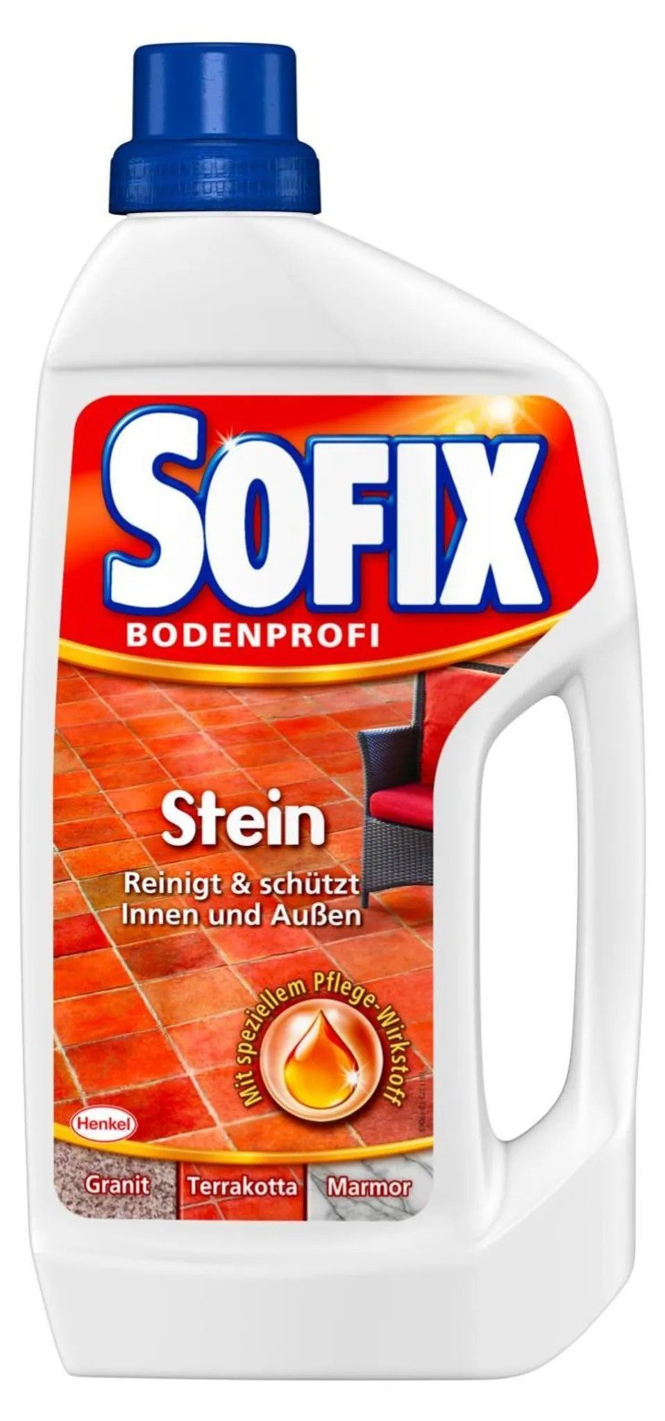 HENKEL 1x Sofix Bodenprofi Stein 1 Liter für Innen & Außen Steinbodenreiniger (1-St. geeignet für Natur- und Kunststeinoberflächen)