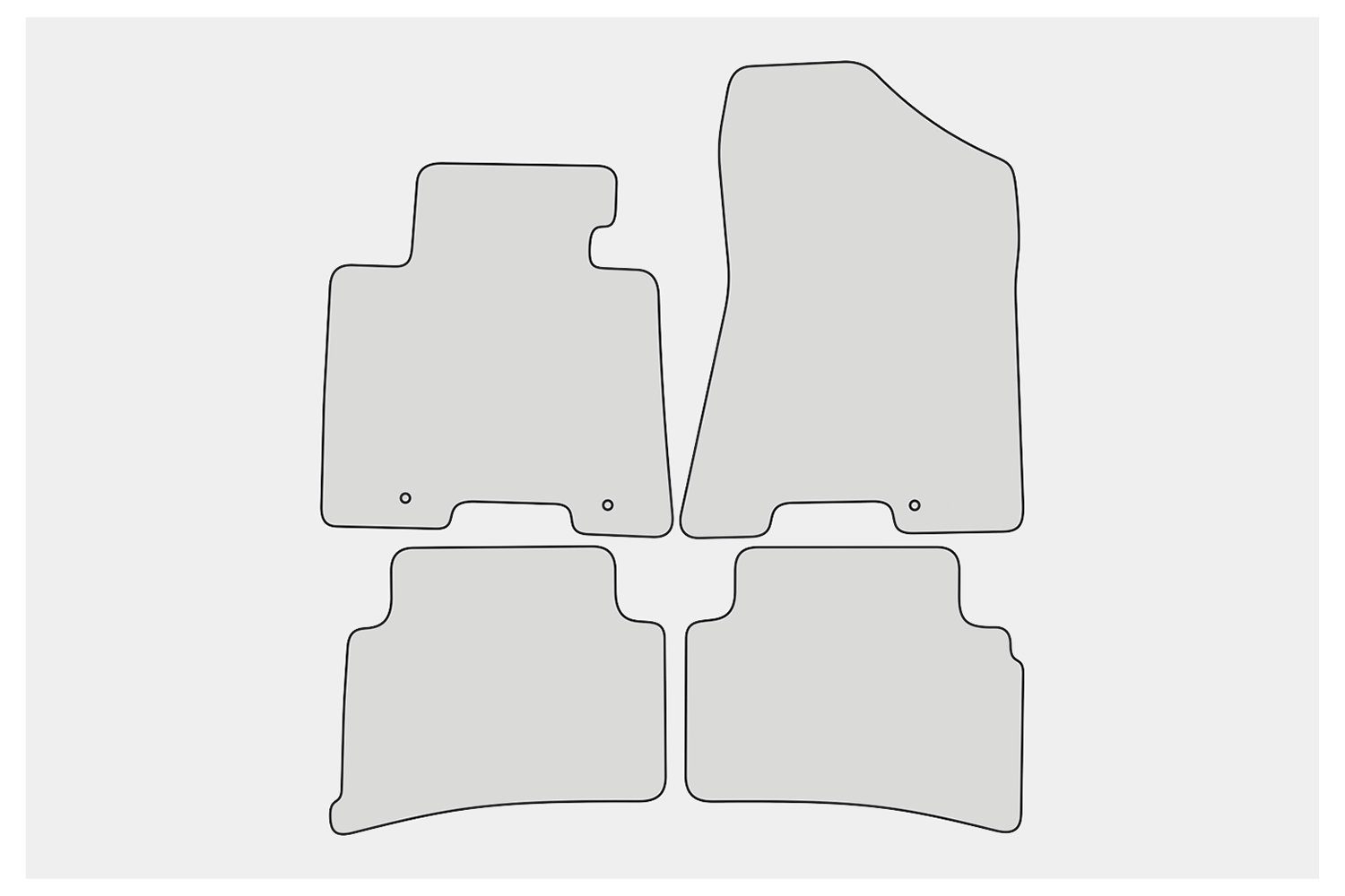 teileplus24 Auto-Fußmatten BGF563 2 2015-2020 mit kompatibel Velours Set Fußmatten Hyundai Rot Tucson