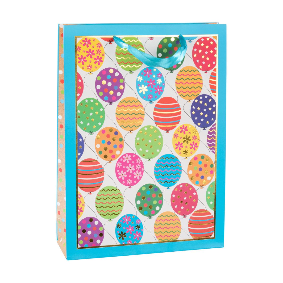Idena Tragetasche Geschenktasche - Geburtstag, Ballon, 25 x 34,5 x 8,5 cm, 210g/m²