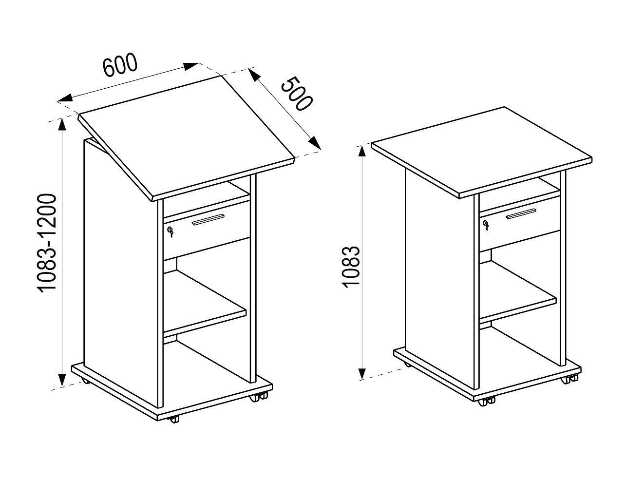 Tisch Projektor VCM Beamer Möbel TV-Rack Rollen Neta Schwarz Wagen