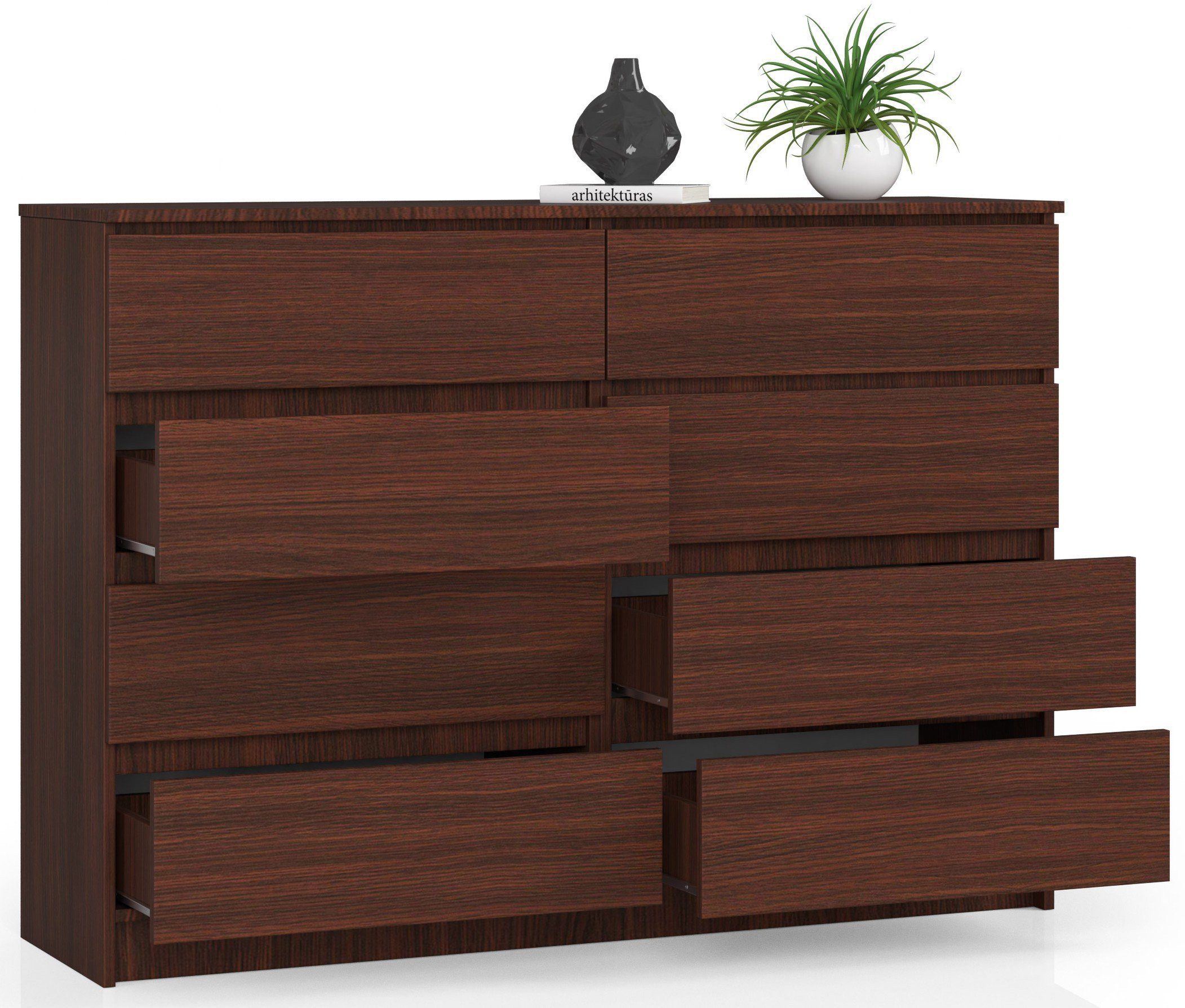Raumhirsch Furniture Kommode mit 8 Schubladen 138 cm breit Holz Schrank, (viele Farbvarianten - Maße: 138 x 90 x 40 cm) - Hochwertig & stabil