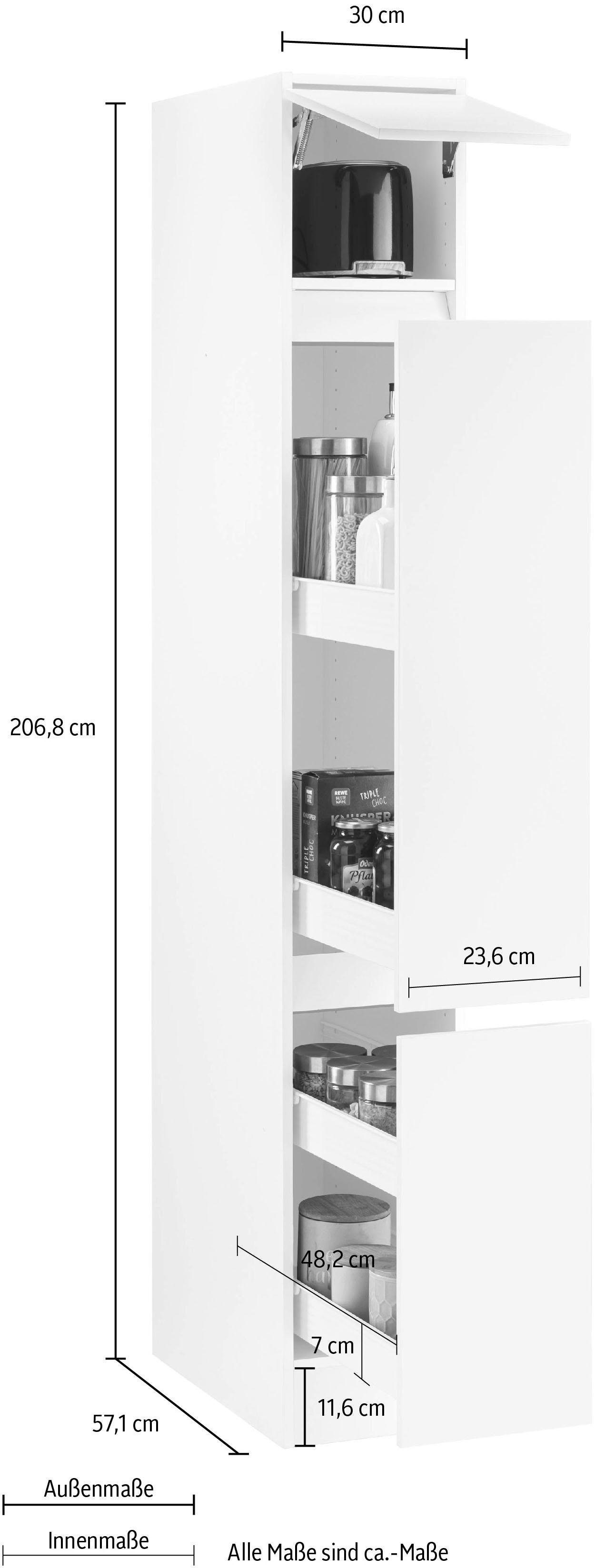 Apothekerschrank weiß weiß/weiß Breite 30 cm OPTIFIT | Roth