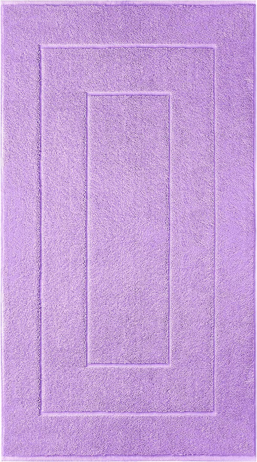 Lashuma Badematte London, Höhe 5 mm, schnell trocknend, Frottee, rechteckig, Flauschige Badezimmermatte lila 50x90 cm