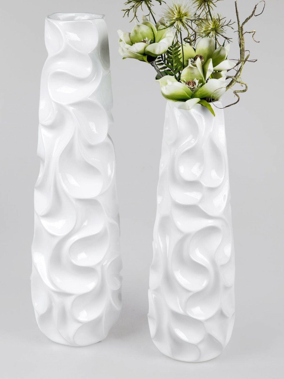 Bodenvase, H:72cm formano Weiß Keramik