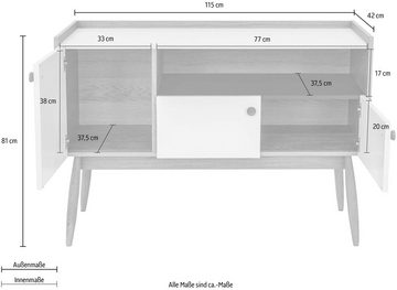 Woodman Sideboard, Breite 115 cm, im angesagten skandinavischen Look