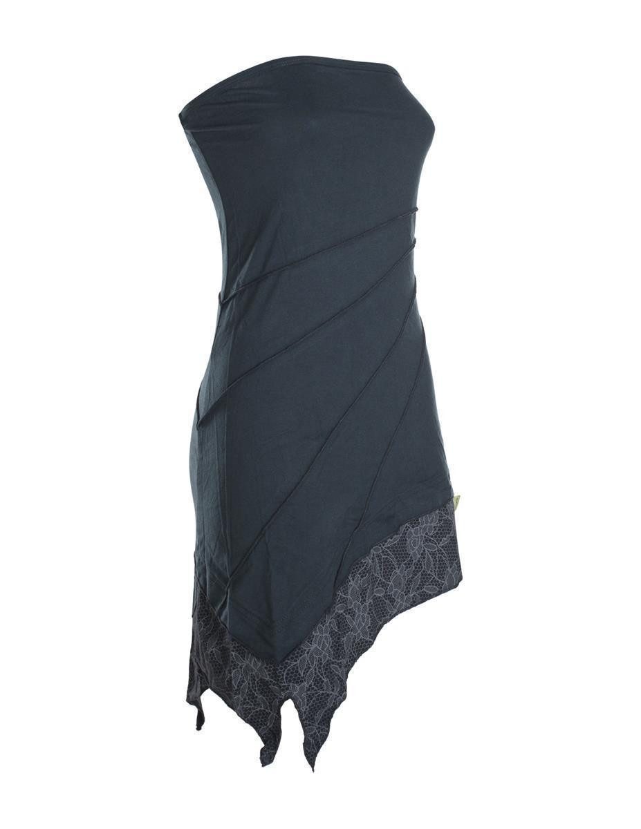 Vishes Sommerkleid Mini Bandeau Kleid Sommerkleid Patchworkkleid Tunika, Boho, Hippie Style – Bild 4 von 5