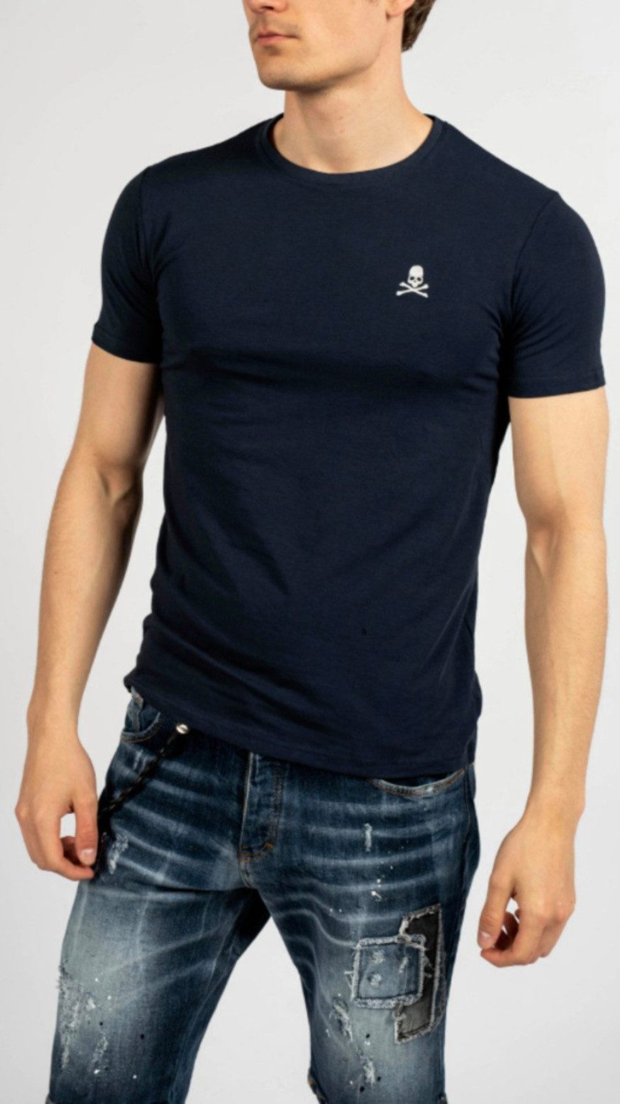 PHILIPP PLEIN T-Shirt Herren Slim FIt Totenkopf-Logo Shirt verpackt in einer box mit Python-Optik-Druck