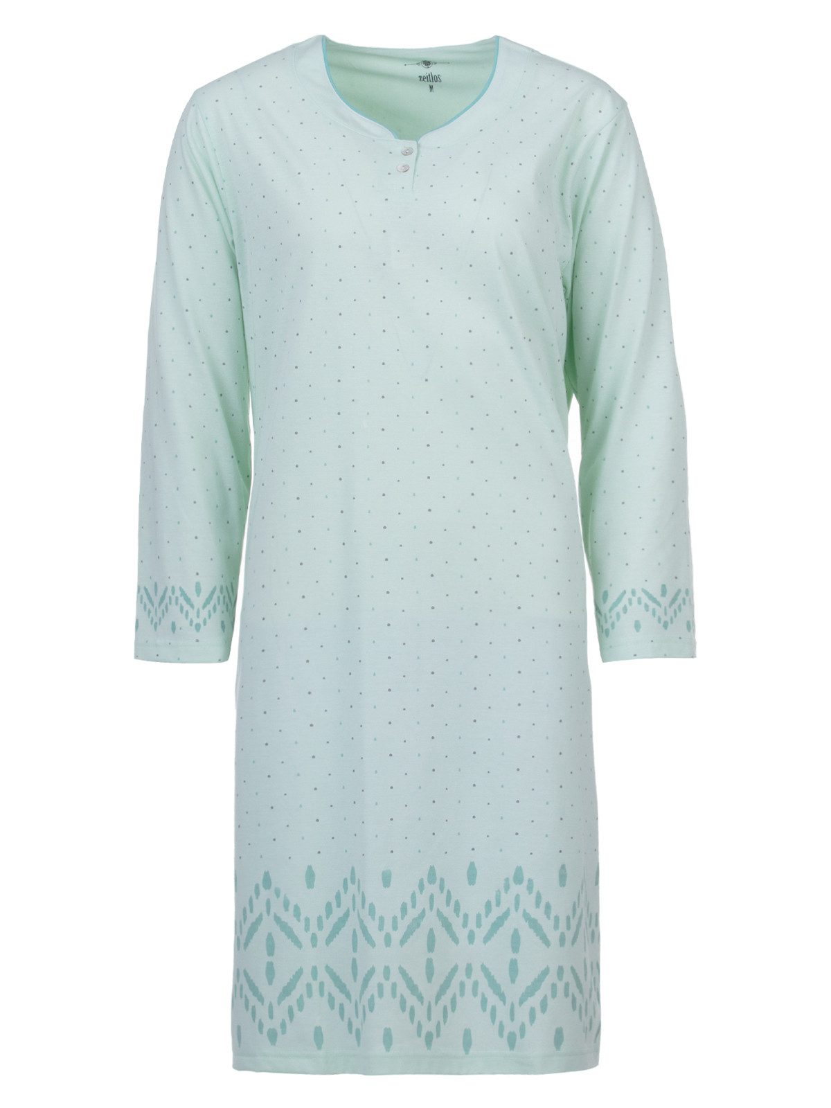 zeitlos Nachthemd Nachthemd Langarm - Punkte mit Rauten Bordure günstig online kaufen