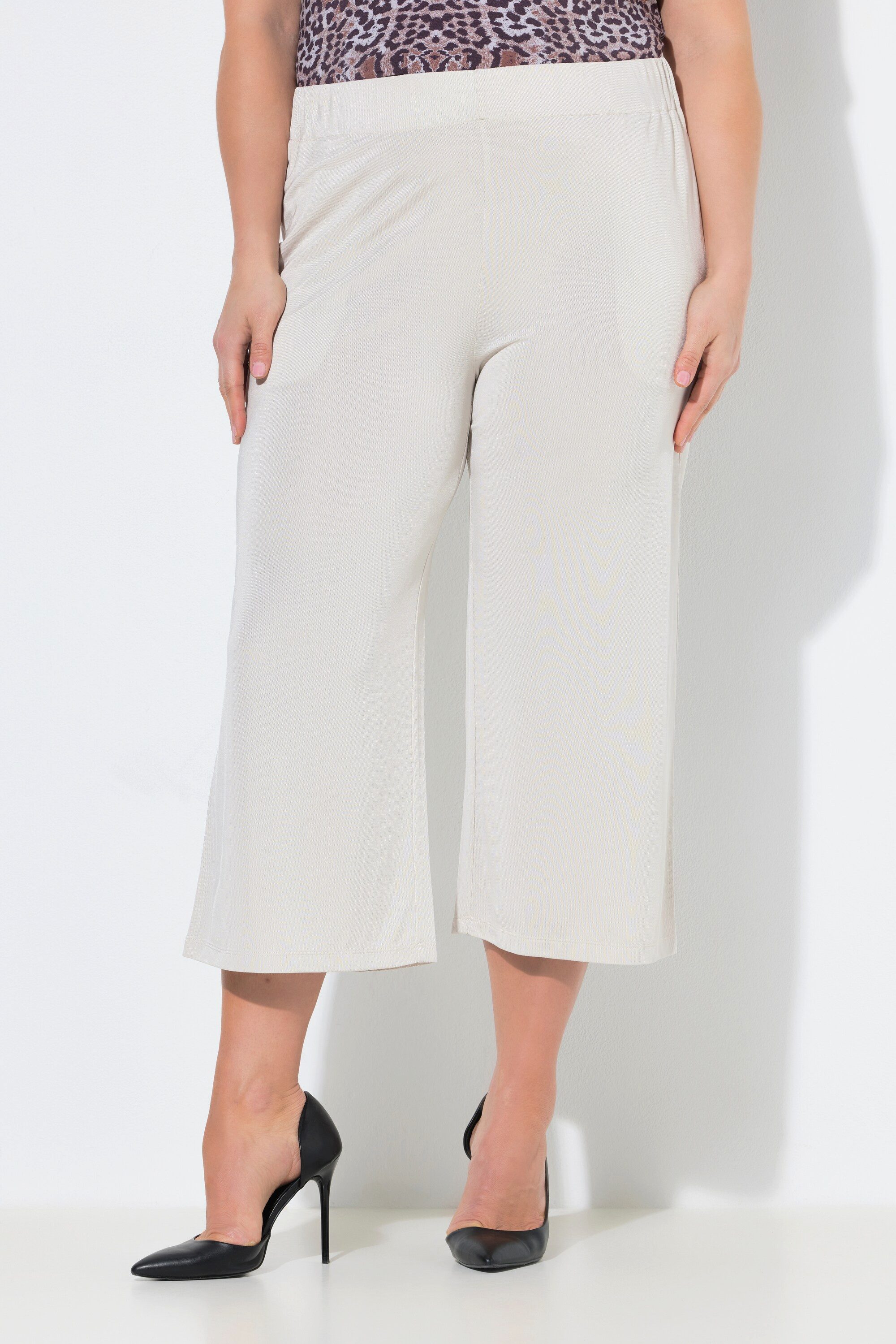 Ulla Popken Culotte Slinky-Culotte wadenlang weites Bein Elastikbund