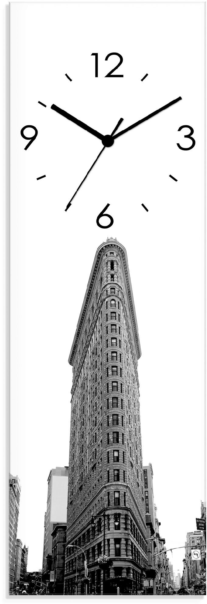 Artland Wanduhr Flatiron Building New York (wahlweise mit Quarz- oder Funkuhrwerk, lautlos ohne Tickgeräusche)