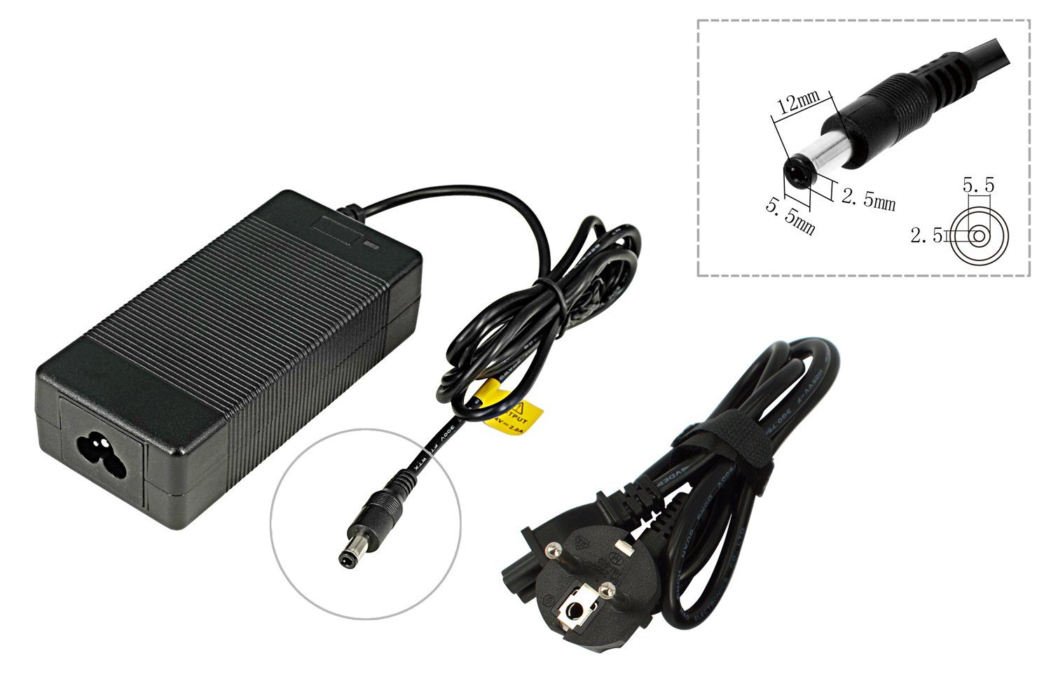 PowerSmart CF080L0702E.011 Batterie-Ladegerät (2A 29,4V Netzteil 24V für METCO RL07-16P3 Pedelec E-Bike, DC Stecker (5.5mm*2.5mm)
