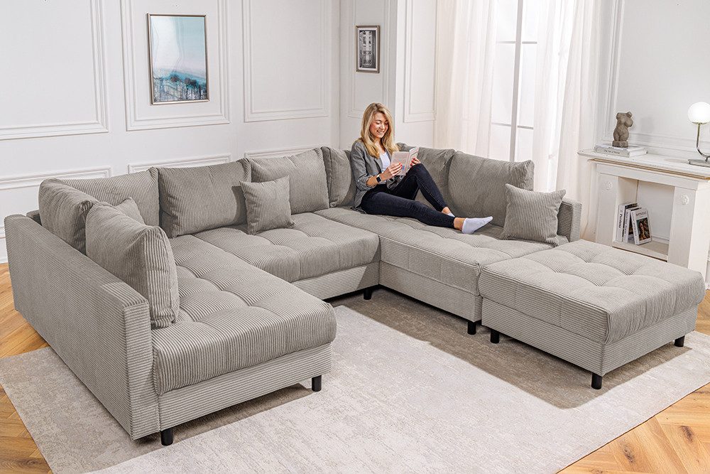 riess-ambiente Wohnlandschaft KENT 305cm greige / günstig online kaufen