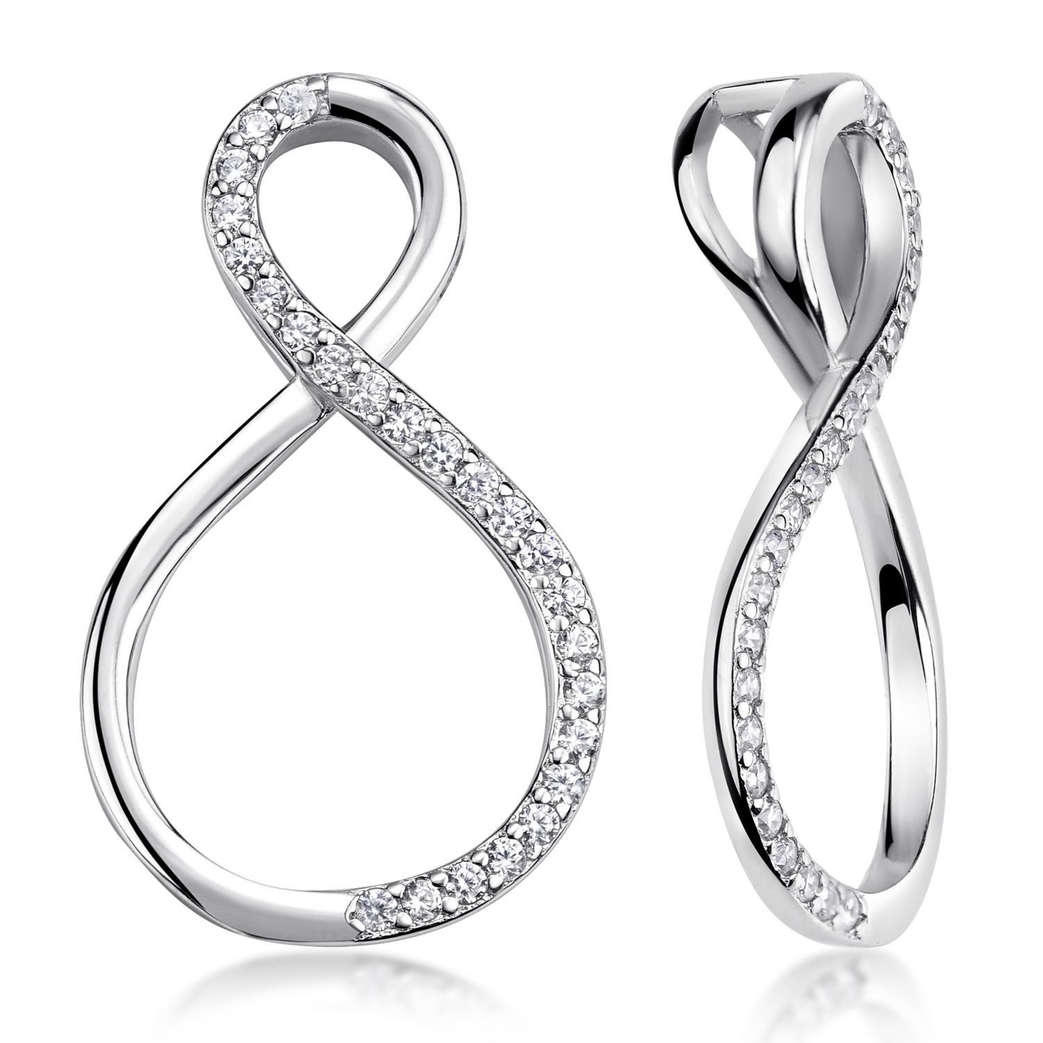Materia Kettenanhänger Unendlichkeit / Infinity mit Zirkonia KA-223, aus 925 Sterling Silber, rhodiniert – Bild 3 von 4