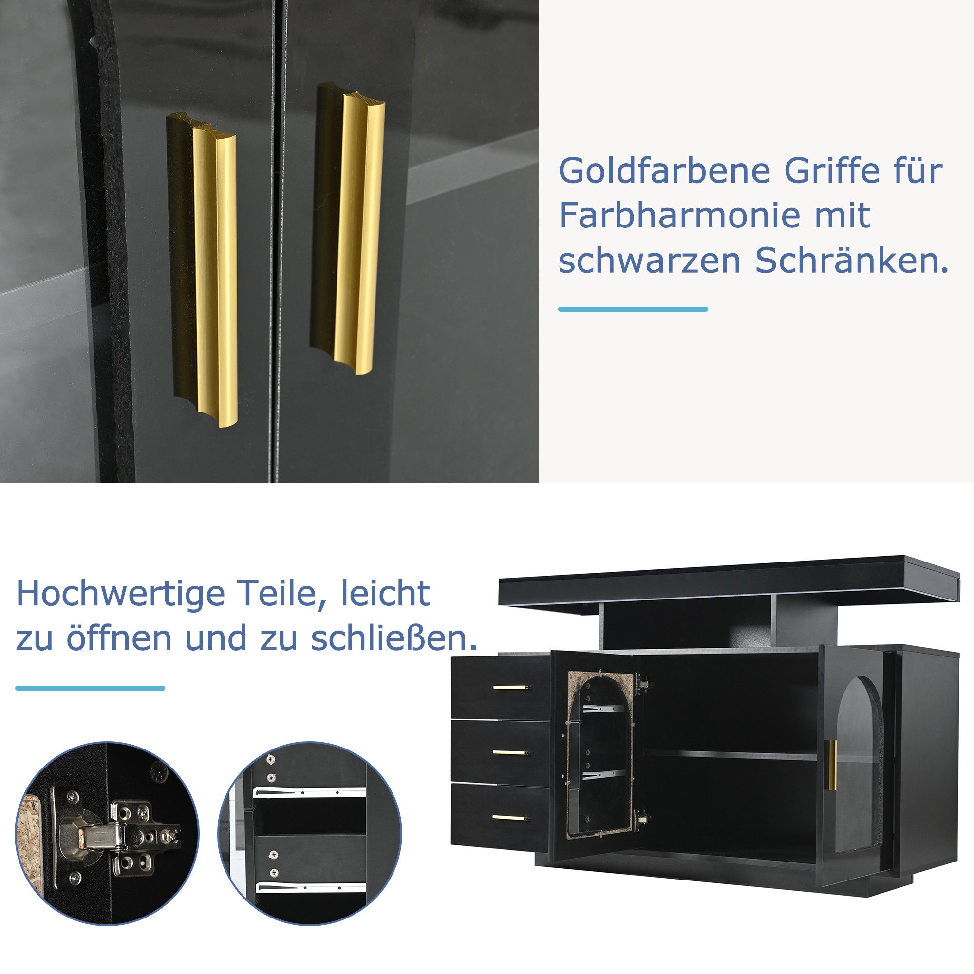 Merax Sideboard mit Hochglanzfront, Kommode mit günstig online kaufen