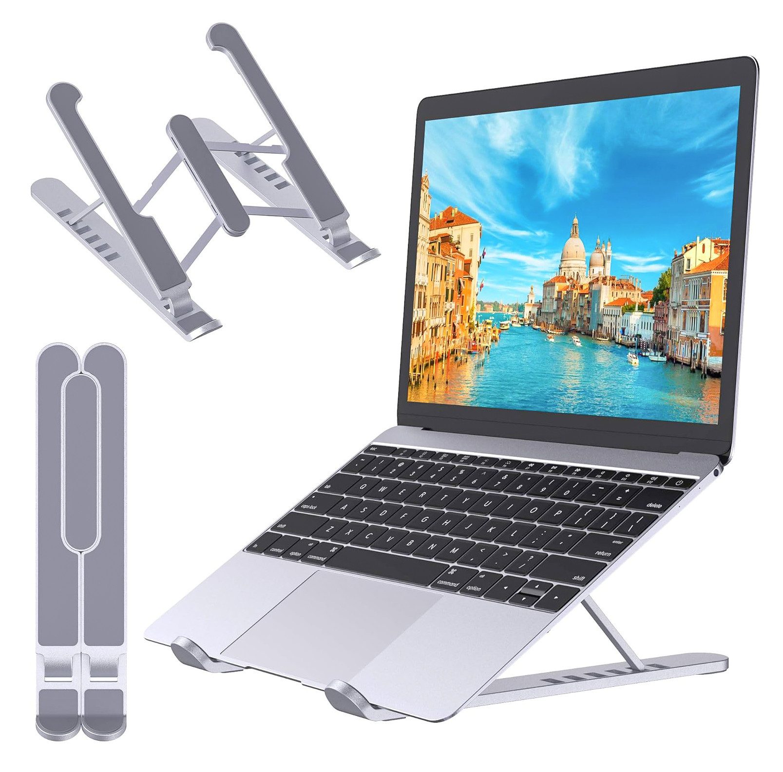 JPARR Laptoptisch Faltbarer Laptop-Ständer, 6 Winkel, Tablet-Ständer-Halterung (1x Laptopständer/Tabletständer Buchständer, 1x Laptiopständer auch als Tabletständer iPad-Ständer geeignet), Laptopständer, Smartphoneständer Macbookständer