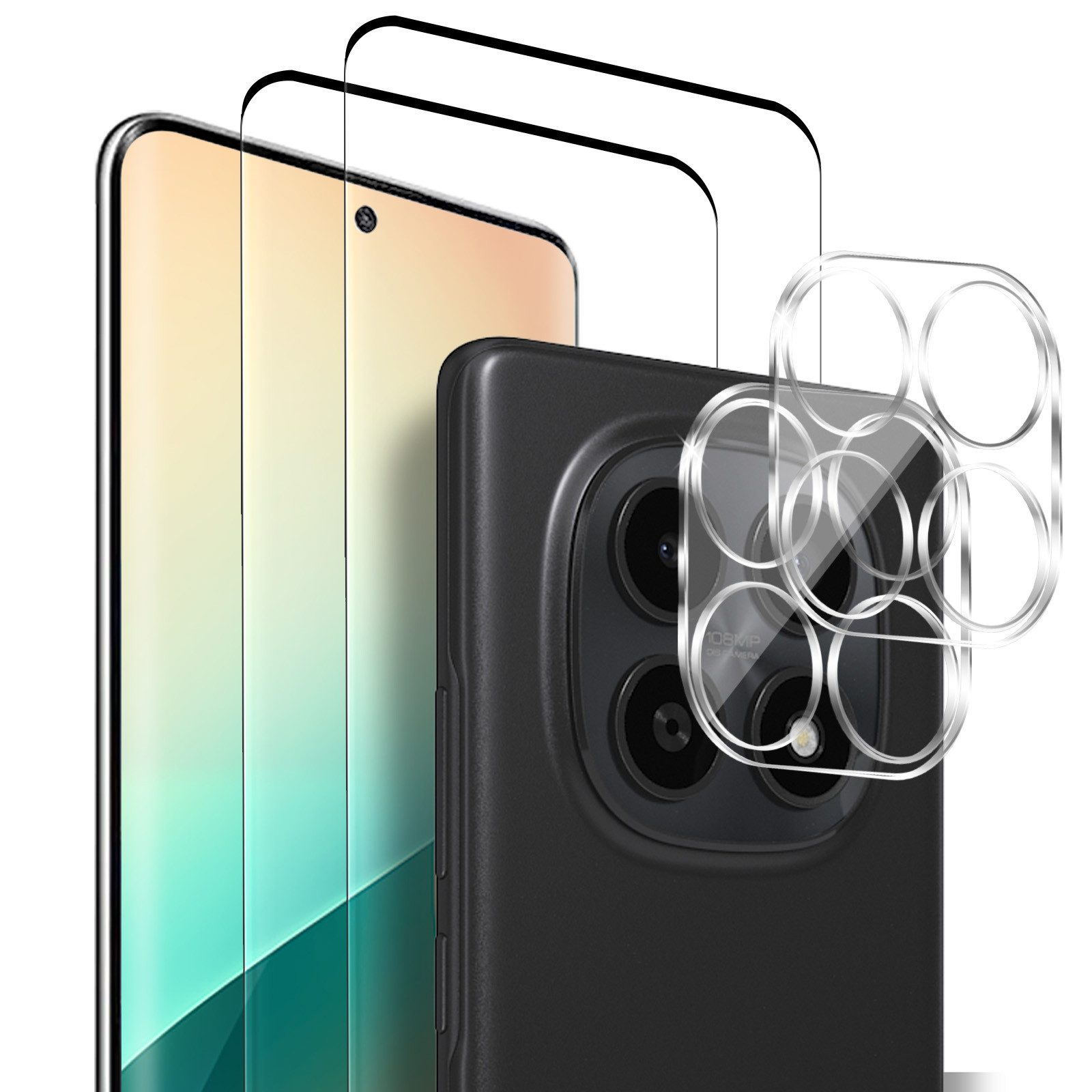 Tec-Expert Displayschutzglas 2x 9H Kamera und Displayglas für Xiaomi Redmi Note 15 für Xiaomi Redmi Note 15, Kamera + Display Schutzglas, 4 Stück, Kameraschutz, Displayschutz, Schutzglas, kratz- & stoßfest