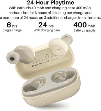 TOZO ideal für unterbrechungsfreies Musikhören und Telefonieren In-Ear-Kopfhörer (Die A1 Ohrhörer, 6mm Lautsprecher sorgen für dynamischen Stereo-Klang mit beeindruckenden Höhen und kraftvollem Bass., IntuitiveTouch-Bedienung,Die Smart Touch-Steuerung ermöglicht mühelose)