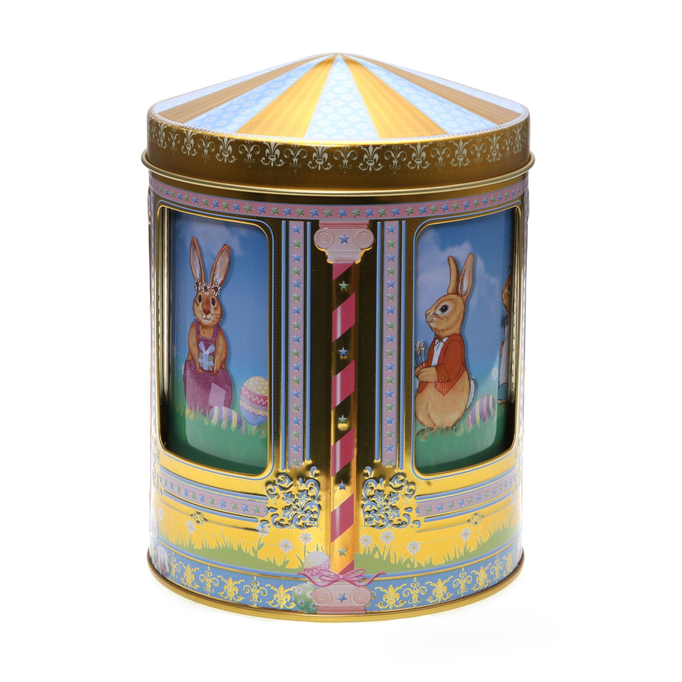 mit POWERHAUS24 zylinderförmige Klassische Blechdose Keksdose Spieluhr, Blech