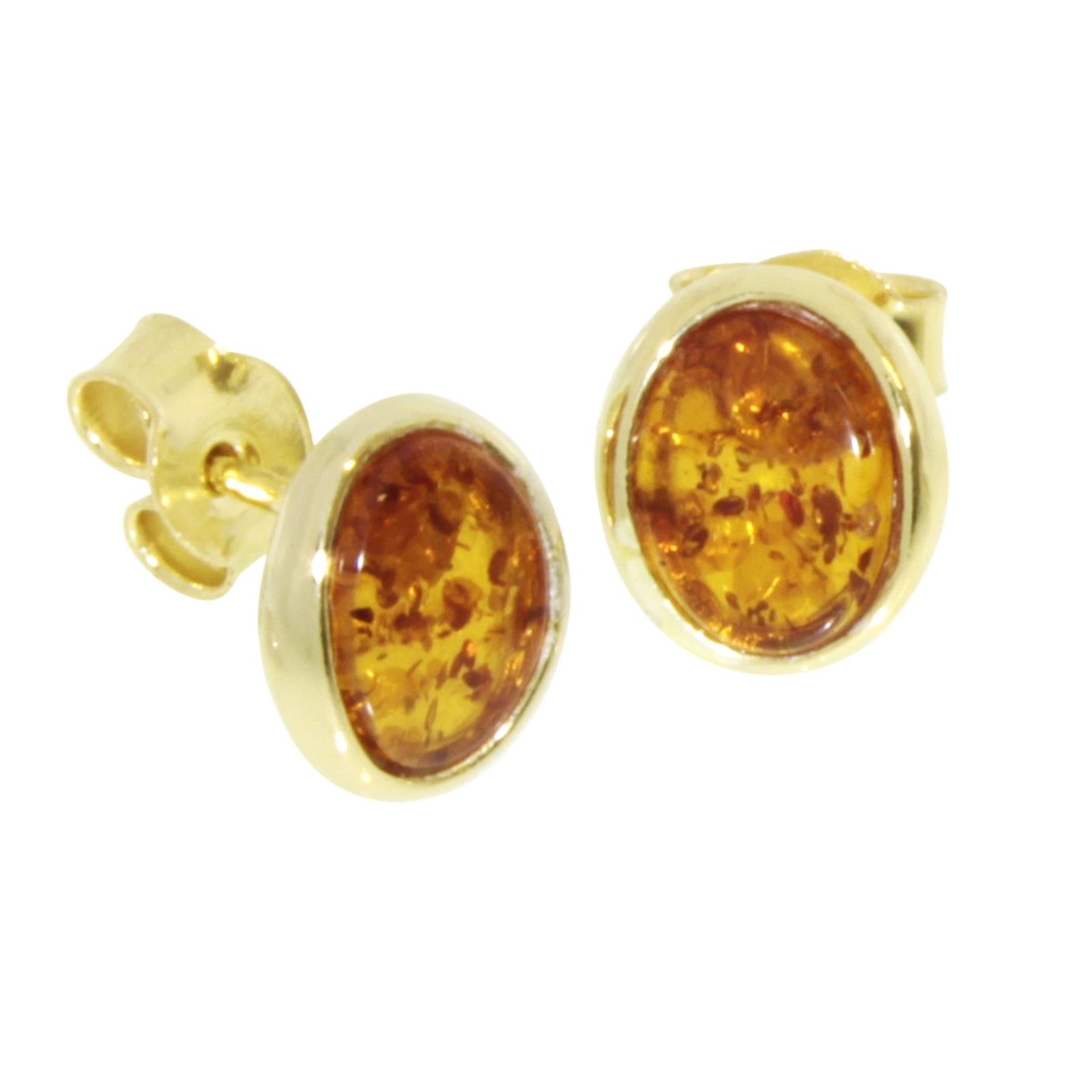 OSTSEE-SCHMUCK Paar Ohrstecker Ostsee-Schmuck Ohrstecker Classic 8 x 6 mm (2-tlg)