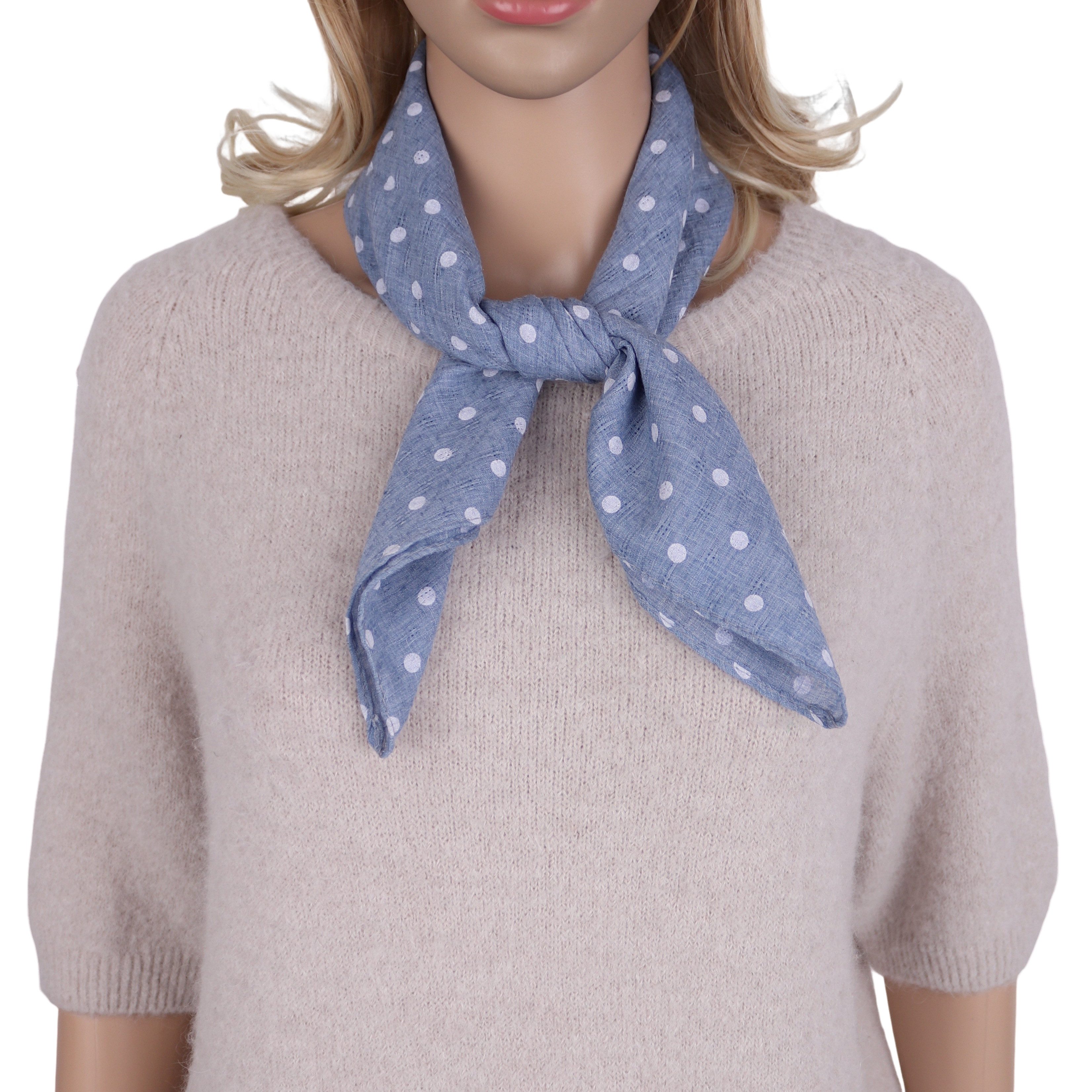 MIRROSI Nickituch Dreicktuch ca. 60 × 60 cm, wunderschönes Punkte-Muster, Damen Halstuch ideal für Frühling, Sommer oder Herbst