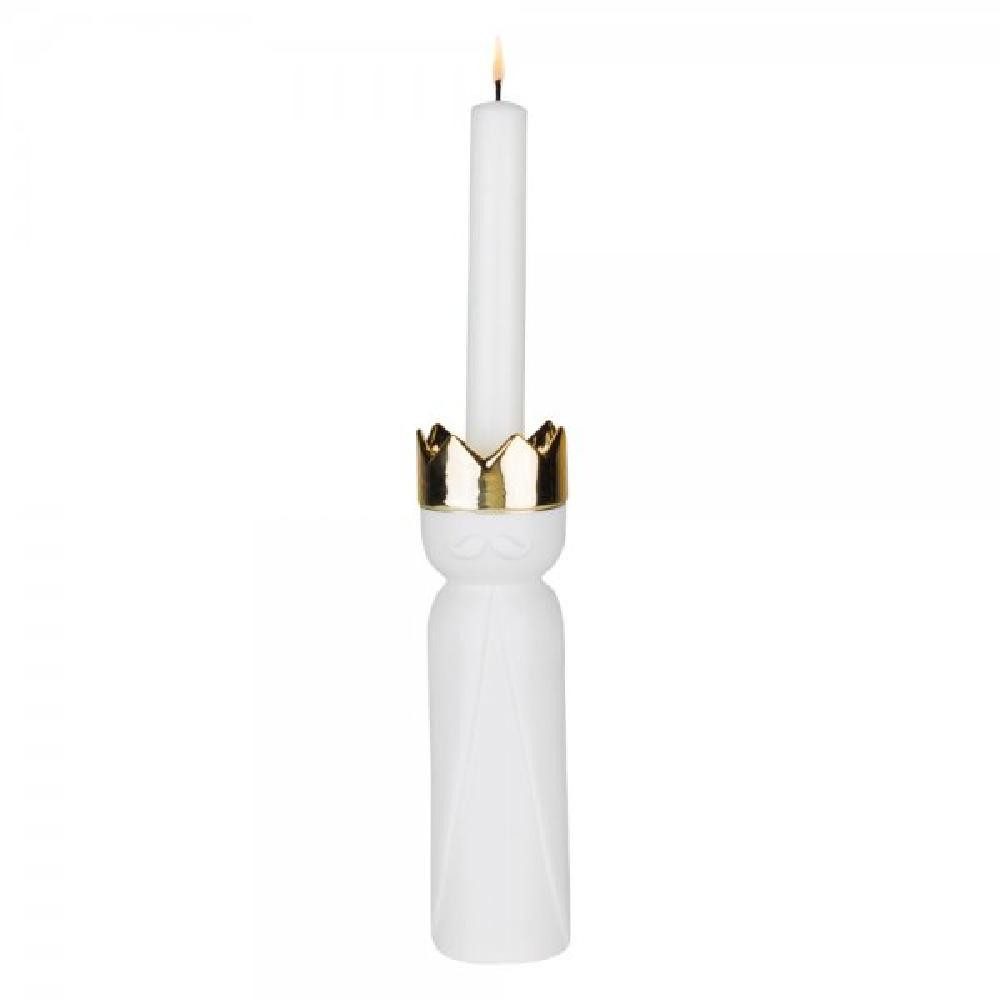 Räder Windlicht Design Kerzenhalter Königslicht Balthasar Weiß-Gold (21cm) günstig online kaufen