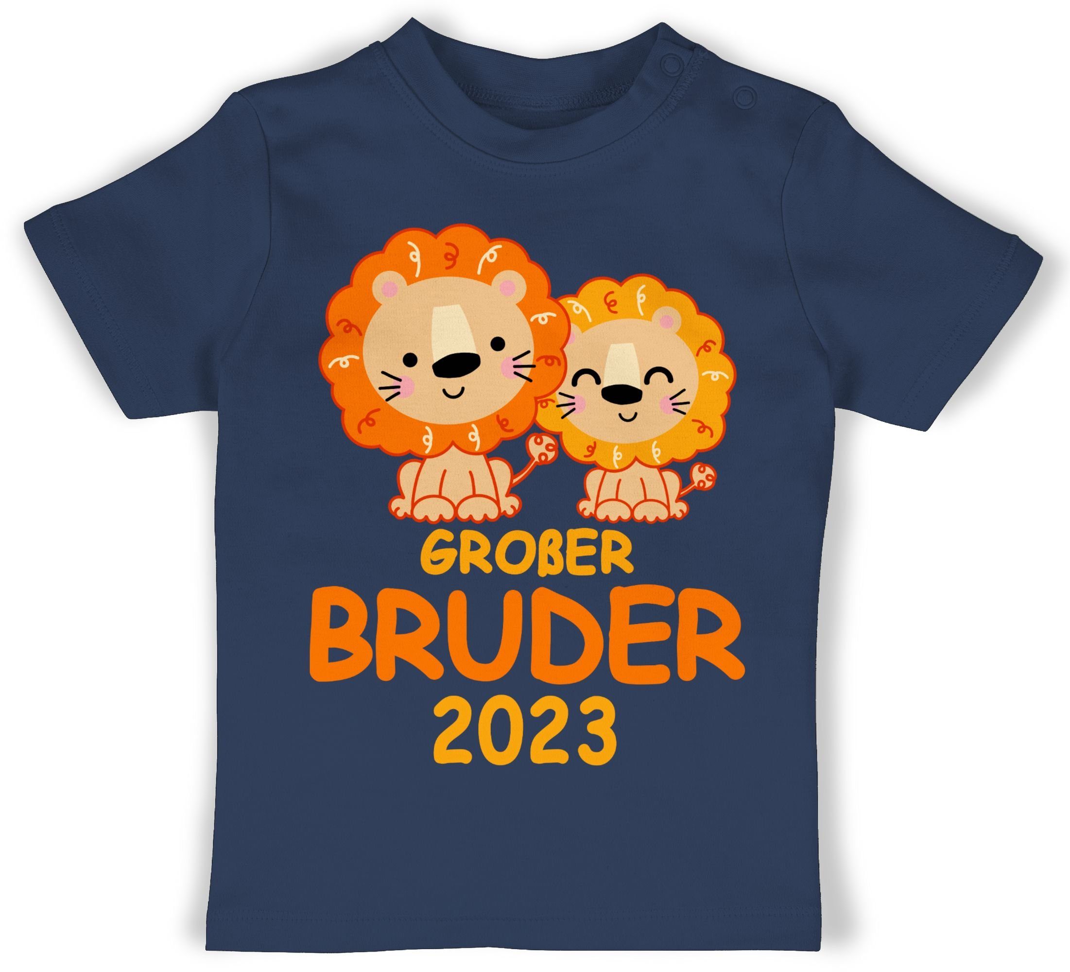 Shirtracer T-Shirt »Großer Bruder 2023 mit Löwen - Geschwister Bruder und  Schwester - Baby T-Shirt kurzarm« bester bruder shirt