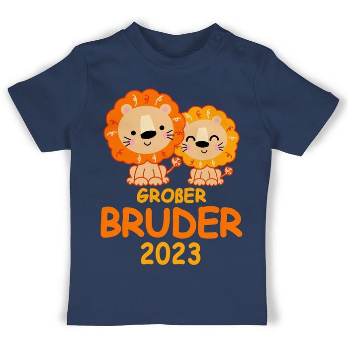 Shirtracer T-Shirt Großer Bruder 2023 mit Löwen - Geschwister Bruder und Schwester - Baby T-Shirt kurzarm tshirt mit grosser bruder - geschwister t shirt