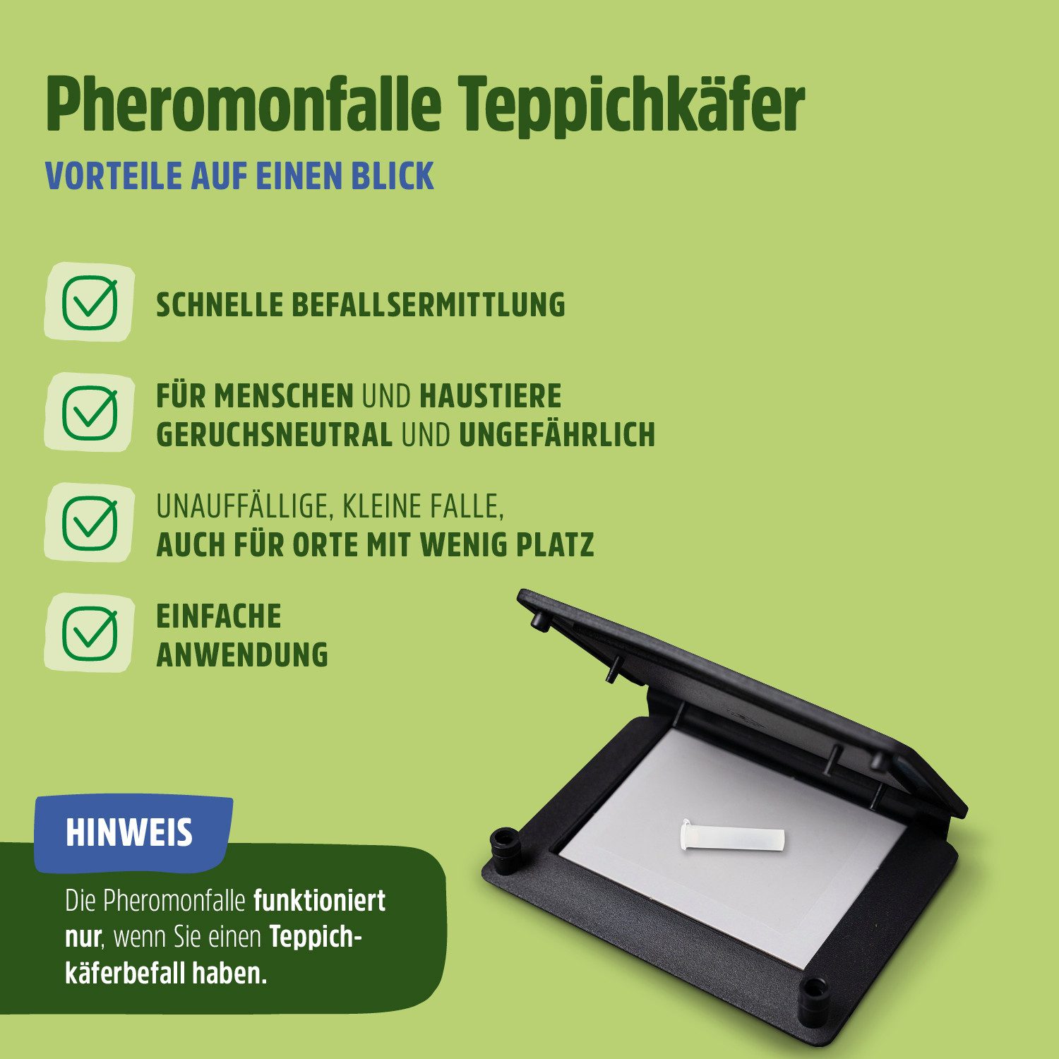 Futura-Shop Insektenfalle Teppichkäferfalle giftfreie Pheromonfalle - insektizidfrei, geruchsneutral