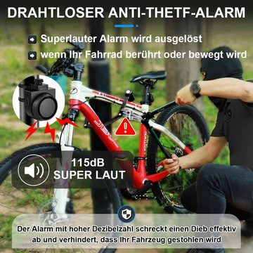 yozhiqu Alarmschloss Drahtlose Fernbedienung Fahrrad-Motorrad-Alarm (1-tlg), 115dB super laut, Vibrationssensor, Anti-Diebstahl, wasserdicht